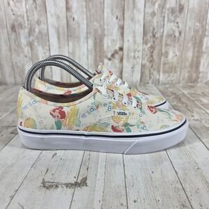 Vans Authentic Disney Little Mermaid Ariel Sneakers Cream Multi Womens 7.5